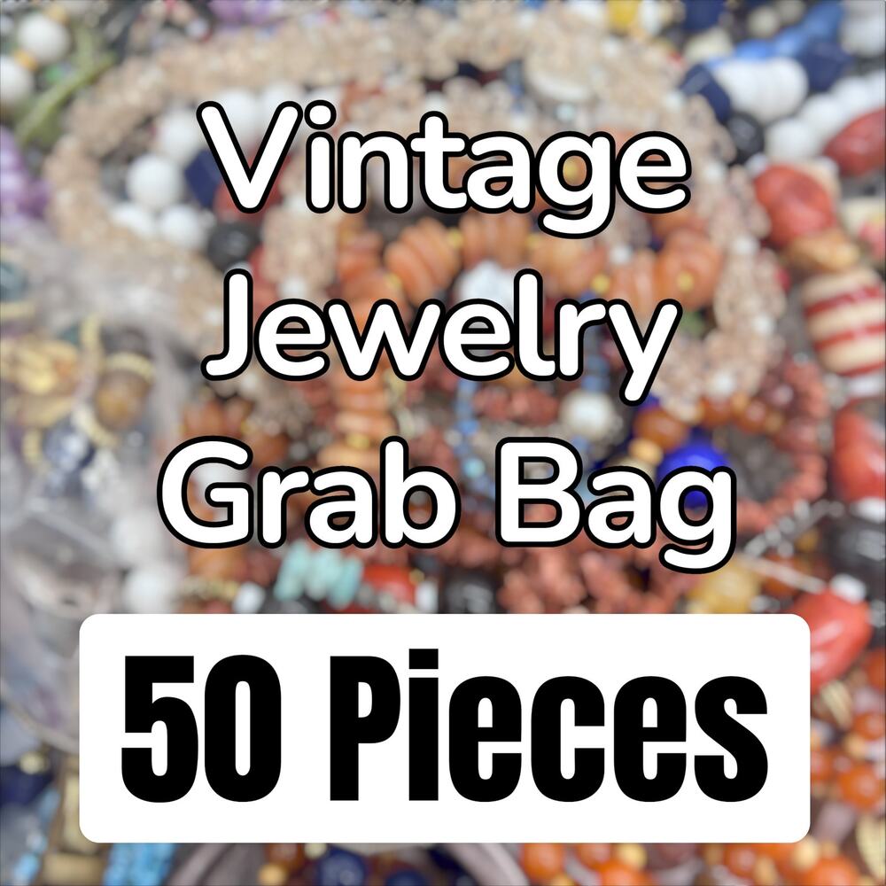 Vintage Jewelry Grab Bag 50 PIECES Costume Resale Wholesale Bundle All Wearable